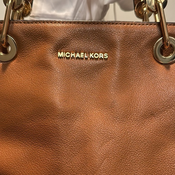 Michael Kors raven Brown Leather Tote Bag with crossbody EUC - Picture 2 of 16